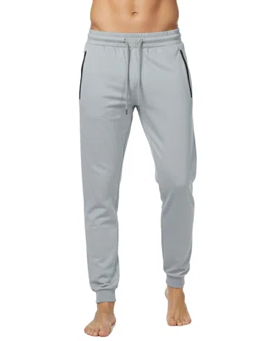 Blu Rock Men's Slim-fit Tech Joggers Zipper Pockets Sweatpants In Gray