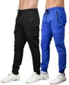 Blu Rock Men's Cotton Flex-stretch Cargo Jogger-2 Pack In Multi