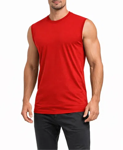 Blu Rock Men's Slim Fit Sleeveless Muscle Tee In Red