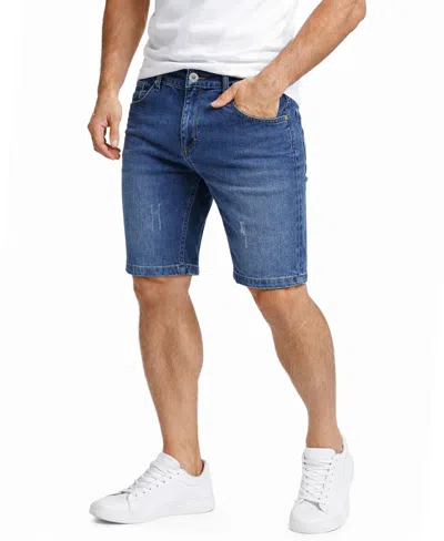 Blu Rock Men's Slim-fit Stretch Denim Shorts In Blue