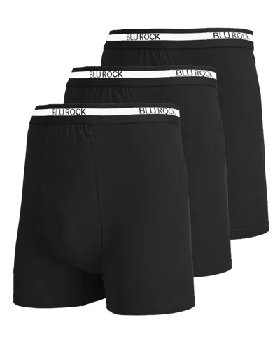 Blu Rock Men's Stretch Cotton Boxer Briefs Underwear, Pack Of 3 In Black