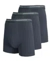Blu Rock Men's Stretch Cotton Boxer Briefs Underwear, Pack Of 3 In Charcoal