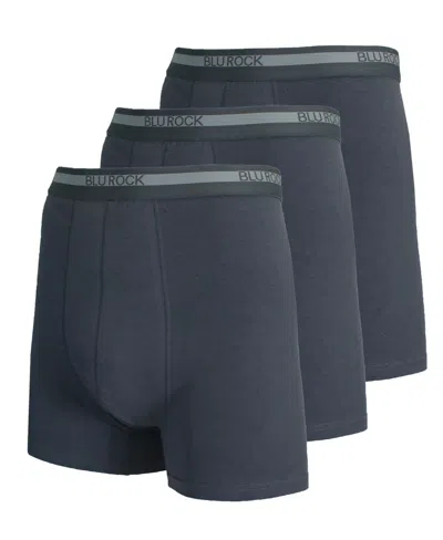 Blu Rock Men's Stretch Cotton Boxer Briefs Underwear, Pack Of 3 In Charcoal