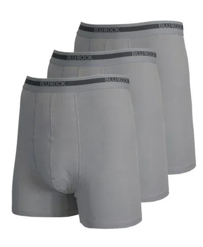 Blu Rock Men's Stretch Cotton Boxer Briefs Underwear, Pack Of 3 In Heather Gray