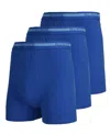 Blu Rock Men's Stretch Cotton Boxer Briefs Underwear, Pack Of 3 In Medium Blue