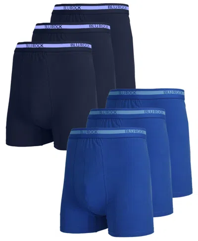 Blu Rock Men's Stretch Cotton Boxer Briefs Underwear, Pack Of 6