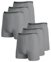 Blu Rock Men's Stretch Cotton Boxer Briefs Underwear, Pack Of 6 In Gray