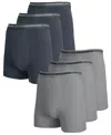 Blu Rock Men's Stretch Cotton Boxer Briefs Underwear, Pack Of 6