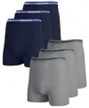 Blu Rock Men's Stretch Cotton Boxer Briefs Underwear, Pack Of 6 In Gray