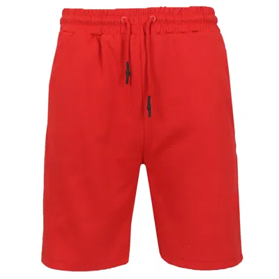 Blu Rock Men's Tech Fleece Jogger Sweat Lounge Shorts With Long Zipper Side Pocket In Red