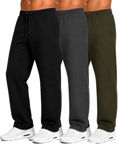Blu Rock Men's Tech Fleece Performance Sweatpants, 3-pack In Multi