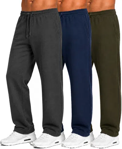 Blu Rock Men's Tech Fleece Performance Sweatpants, 3-pack In Multi