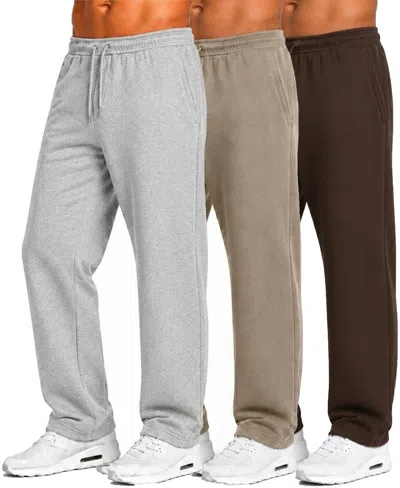 Blu Rock Men's Tech Fleece Performance Sweatpants, 3-pack In Red