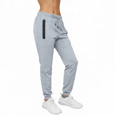 Blu Rock Women's Relaxed Fit Tech Joggers Sweatpants With Zipper Pockets In Gray