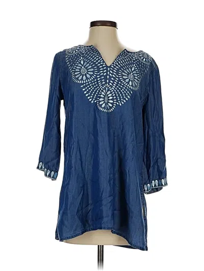 Pre-owned Blu Threads 3/4 Sleeve Blouse In Blue