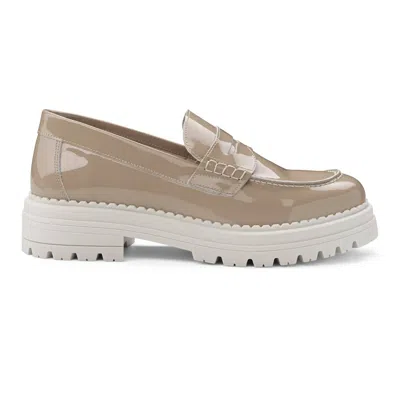 Blublonc Women's Charlotte Loafers In Sand Patent In Brown