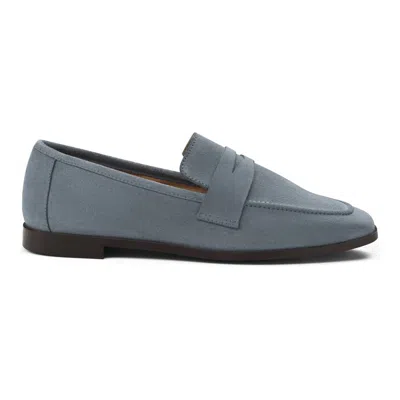 Blublonc Women's Victoria Loafer In Blue Suede In Multi