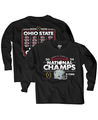 Blue 84 Kids' Big Boys And Girls Black Ohio State Buckeyes College Football Playoff 2024 National Champions Schedu