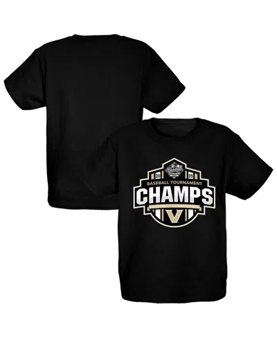 Blue 84 Kids' Big Boys And Girls Black Vanderbilt Commodores 2025 Sec Baseball Conference Tournament Champions Loc
