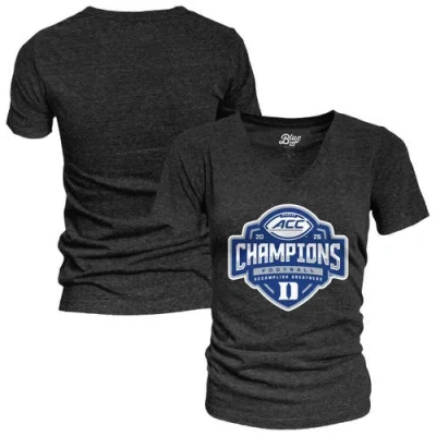 Blue 84 Black Duke Blue Devils 2025 Acc Football Champions Locker Room V-neck Tri-blend T-shirt