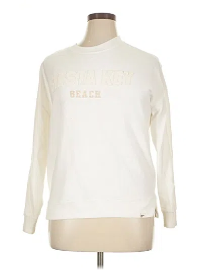 Pre-owned Blue 84 Long Sleeve Top Ivory Turtleneck Tops In White