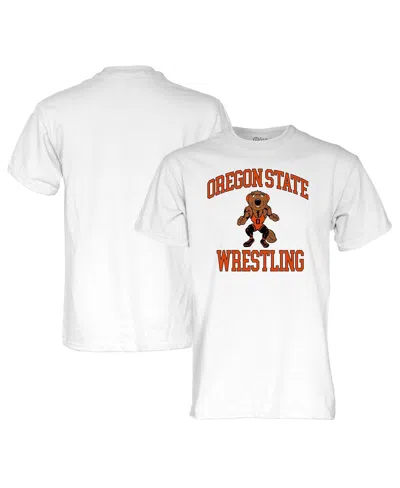 Blue 84 Men's And Women's White Oregon State Beavers Wrestling Beaver T-shirt In Multi