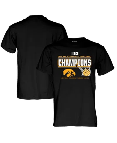 Blue 84 Men's  Black Iowa Hawkeyes 2022 Big Ten Men's Basketball Conference Tournament Champions T-sh