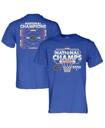 Blue 84 Men's Royal Florida Gators 2025 Ncaa Men's Basketball National Champions Bracket T-shirt