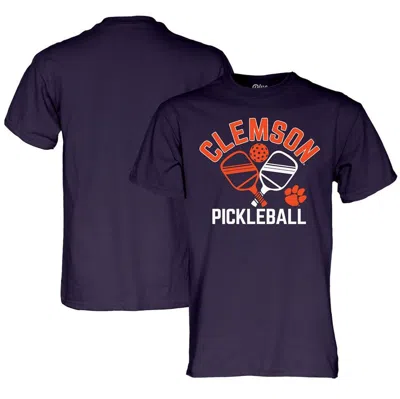 Blue 84 Purple Clemson Tigers Pickleball Crossed Paddles T-shirt