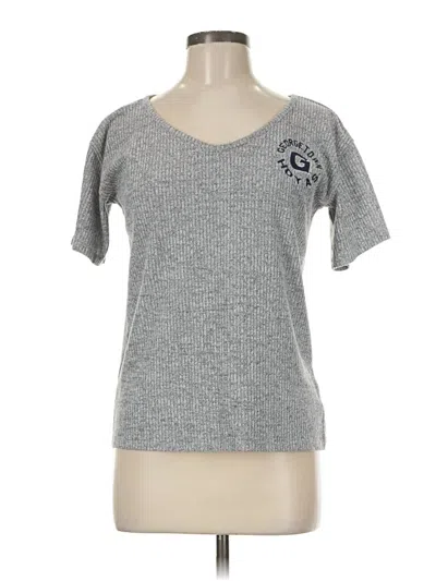 Pre-owned Blue 84 Short Sleeve Top Gray V-neck Tops