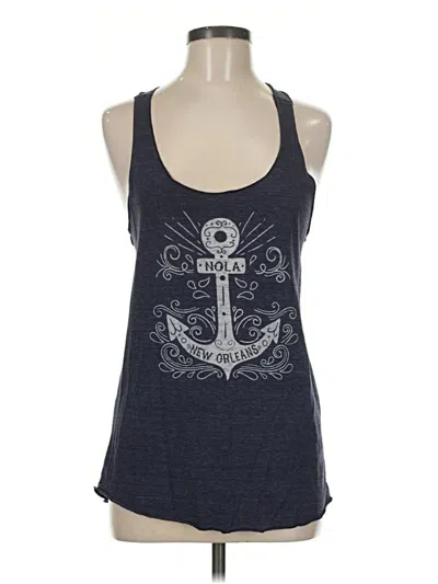 Pre-owned Blue 84 Tank Top Gray Halter Neckline Tops