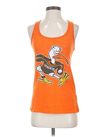 Pre-owned Blue 84 Tank Top Orange Halter Neckline Tops
