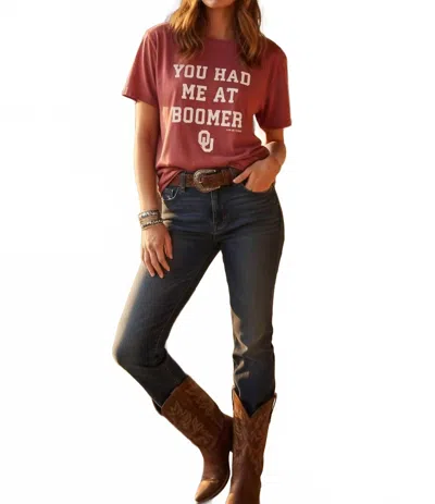 Blue 84 Unisex - University Of Oklahoma T-shirt In Vintage Red In Pink