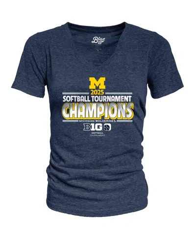 Blue 84 Women's Navy Michigan Wolverines 2025 Big Ten Softball Conference Tournament Champions Locker Room V In Blue
