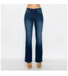 Blue Age High Rise Flare Leg Stretch Denim Jeans In Dark Blue Wash In Multi