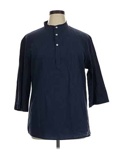 Pre-owned Blue B 3/4 Sleeve Button Down Shirt In Blue