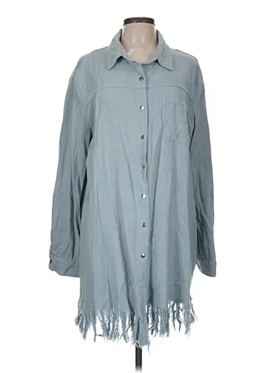 Pre-owned Blue B 3/4 Sleeve Button Down Shirt In Blue