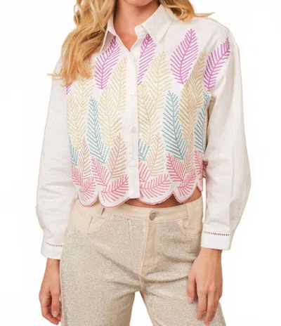 Blue B Aurora Metallic Embroidery Shirt In Purple Pink In Multi