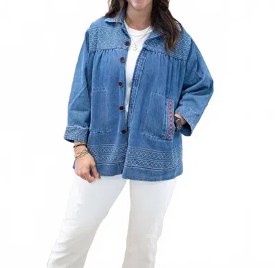 Blue B Beth Embroidered Denim Jacket In Blue