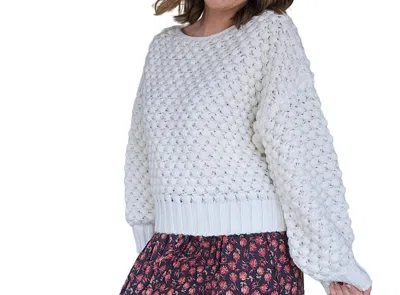 Blue B Bubble Sweater In White