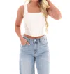 Blue B By Your Side Corset Tank Top In Off White In White
