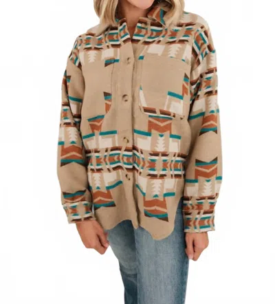 Blue B Canyon Crossroads Tunic Jacket In Beige In Multi