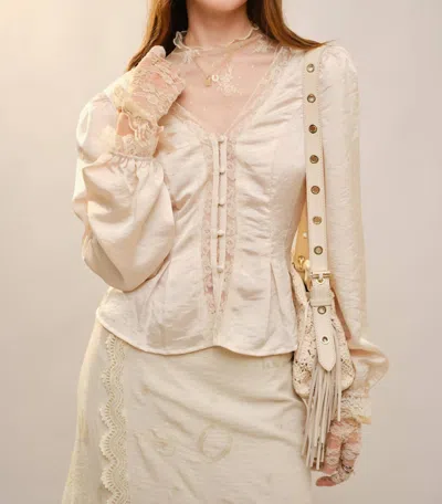 Blue B Colette's Long Sleeve Blouse In White In Neutral