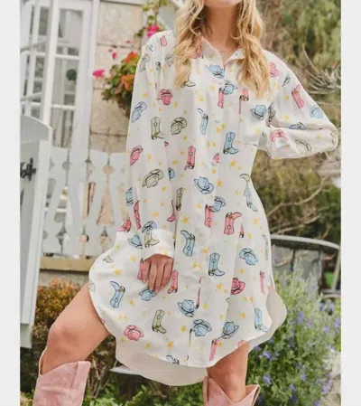 Blue B Cowgirl Dress In Multi