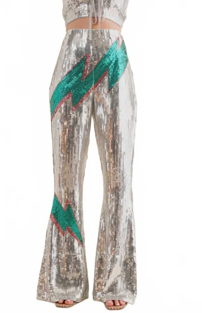 Blue B Dazzle Bolt Party Pants In Silver In Multi