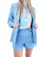 Blue B Divinely Sweet Blazer In Dusty Blue In Blue