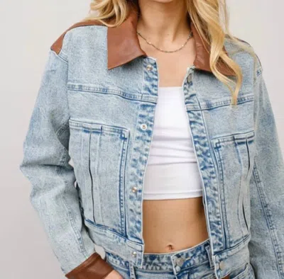 Blue B Dreaming Of You Denim Jacket In Light Wash