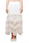 Blue B Drift Away White Ruffle Skirt In True White In White