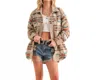 Blue B Exclusive Aztec Shirt Jacket In Taupe Teal In Multi