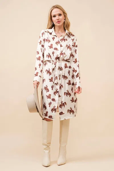 Blue B Frontier Days Shirt Dress In Off White